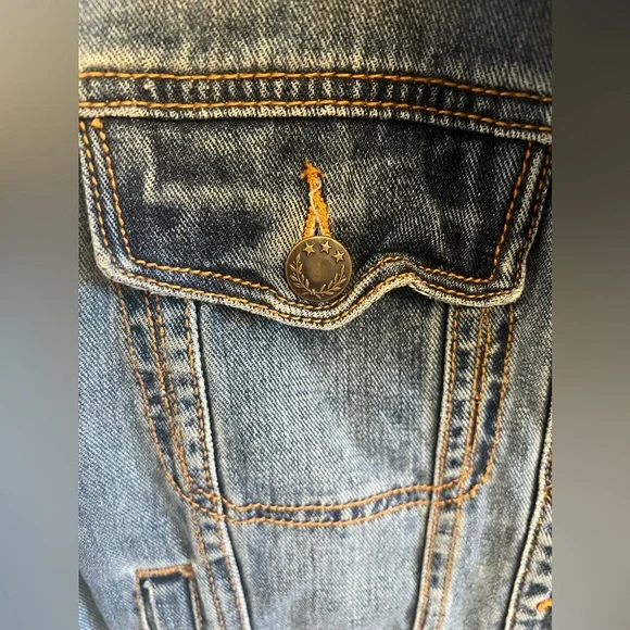 Free People Fitted Denim Jacket Indigo Size Extra Small XS - Picture 15 of 15